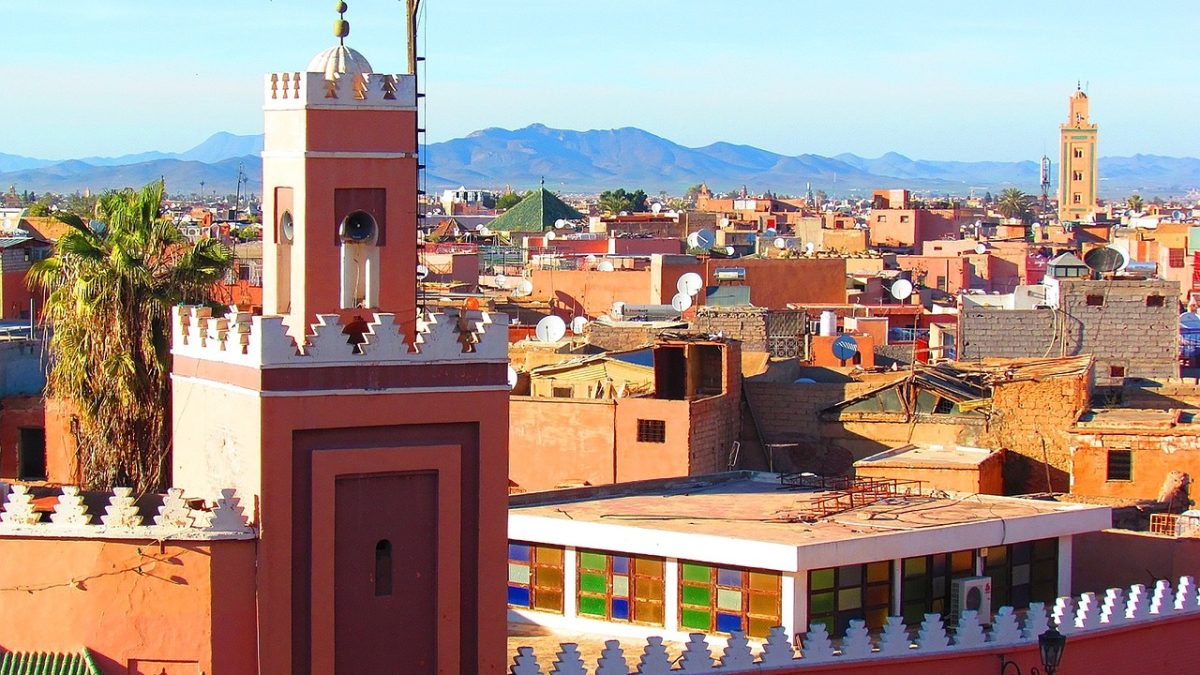 モロッコの世界遺産【マラケシ旧市街】の英語。イスラム文化とアフリカ文化が融合した世界一の迷宮都市