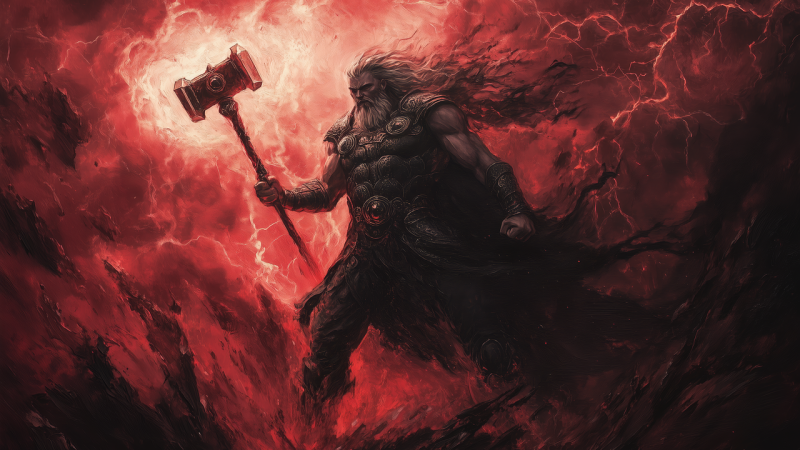 北欧神話の雷神トールとは？トールハンマーやヨルムンガンドとの戦いを英語で解説