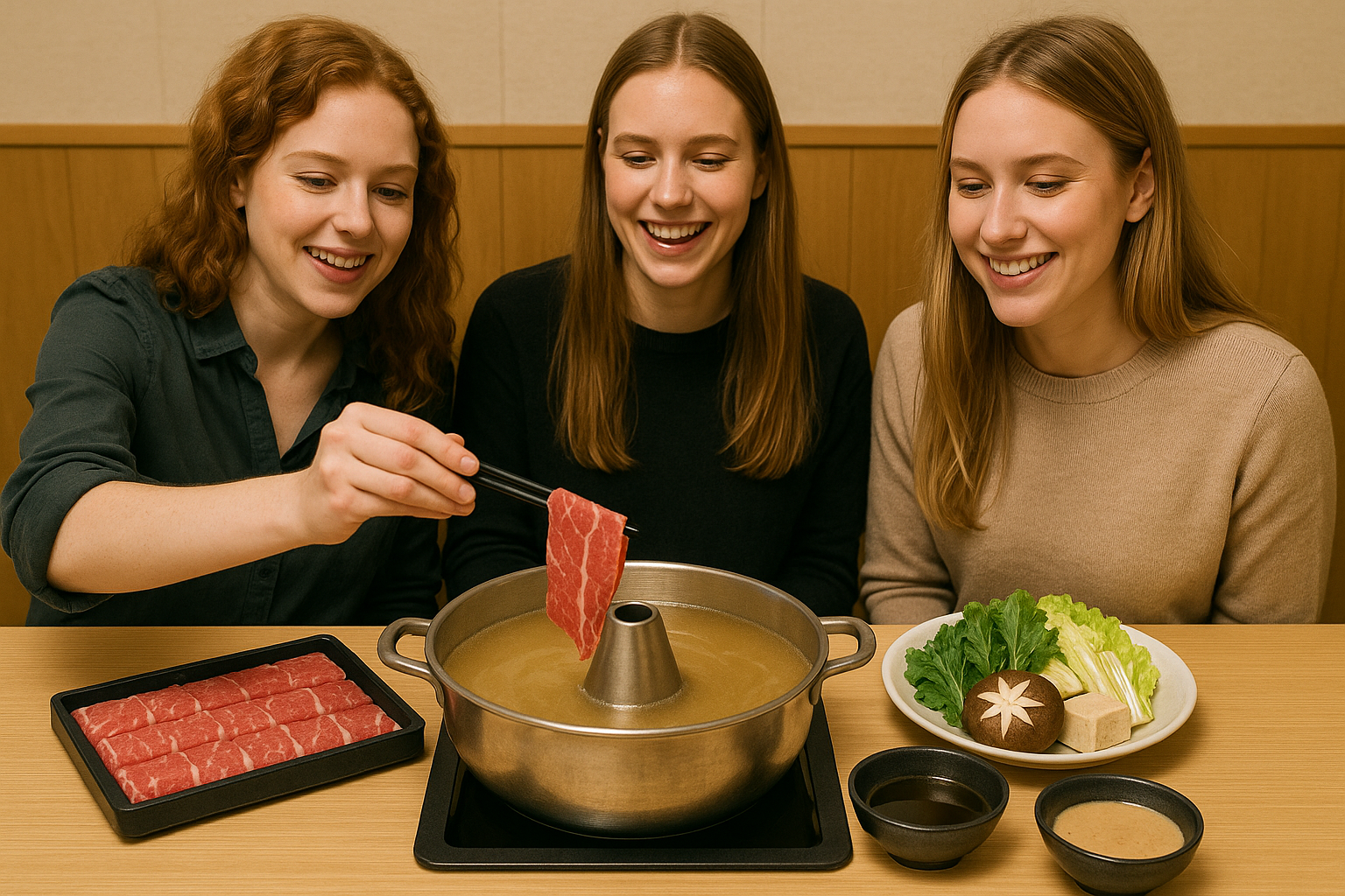 しゃぶしゃぶ専門店での実践的な英会話ロールプレイ