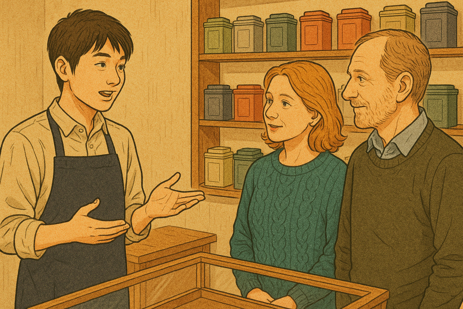 紅茶専門店での実践的な英会話ロールプレイ