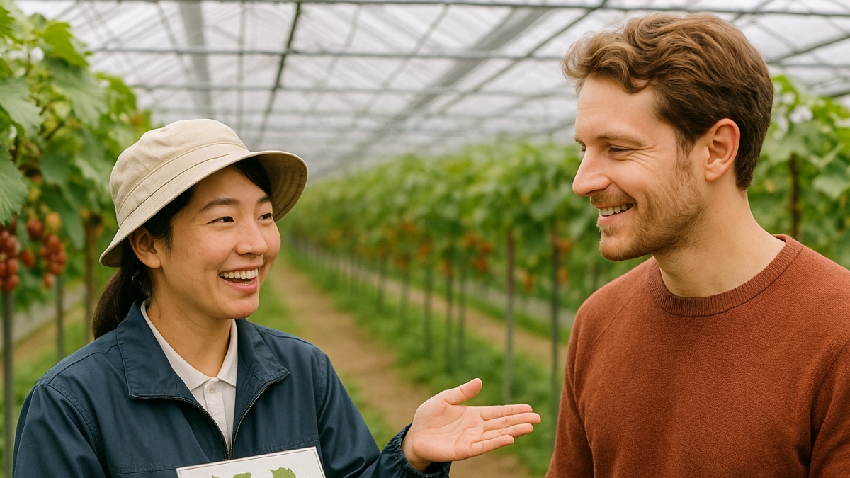 フルーツ狩り施設スタッフ｜果物の案内からルール説明まで！お役立ち英単語とロールプレイング