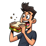 オノマトペ【ガブッ】の英語とは？Biting hardの使い方を例文で紹介