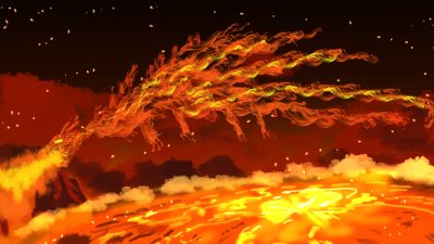 サラマンダーってどんな妖怪？火を操る精霊を英語で説明できるようになろう！