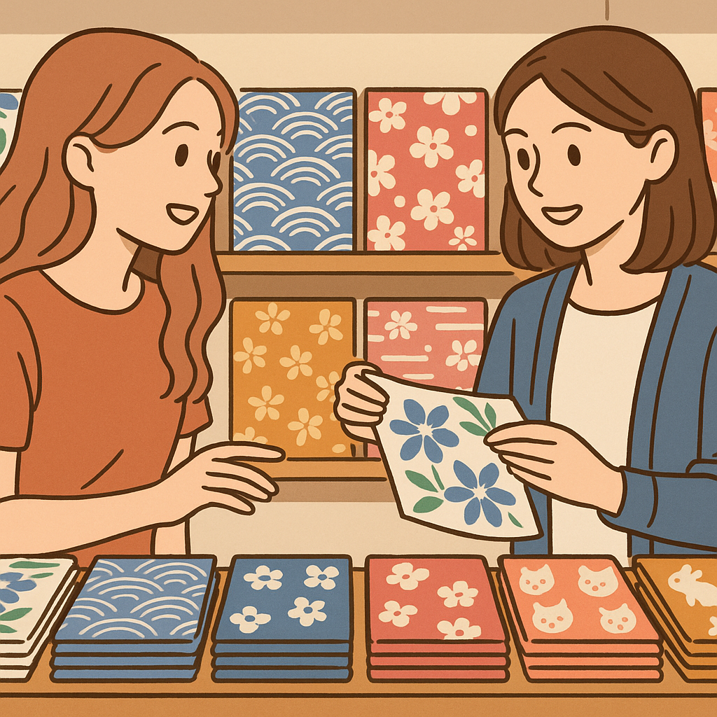 手ぬぐい・和雑貨専門店での実践的な英会話ロールプレイ