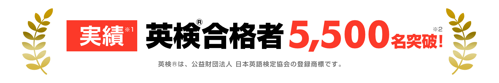これまでの実績 英検合格者 5,500名突破！